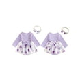thumbnail image 2 of xiaxaixu Barboteuse d'Automne pour Bébés Filles Robe à Manches Longues Imprimé Floral Patchwork avec Bandeau, 2 of 8