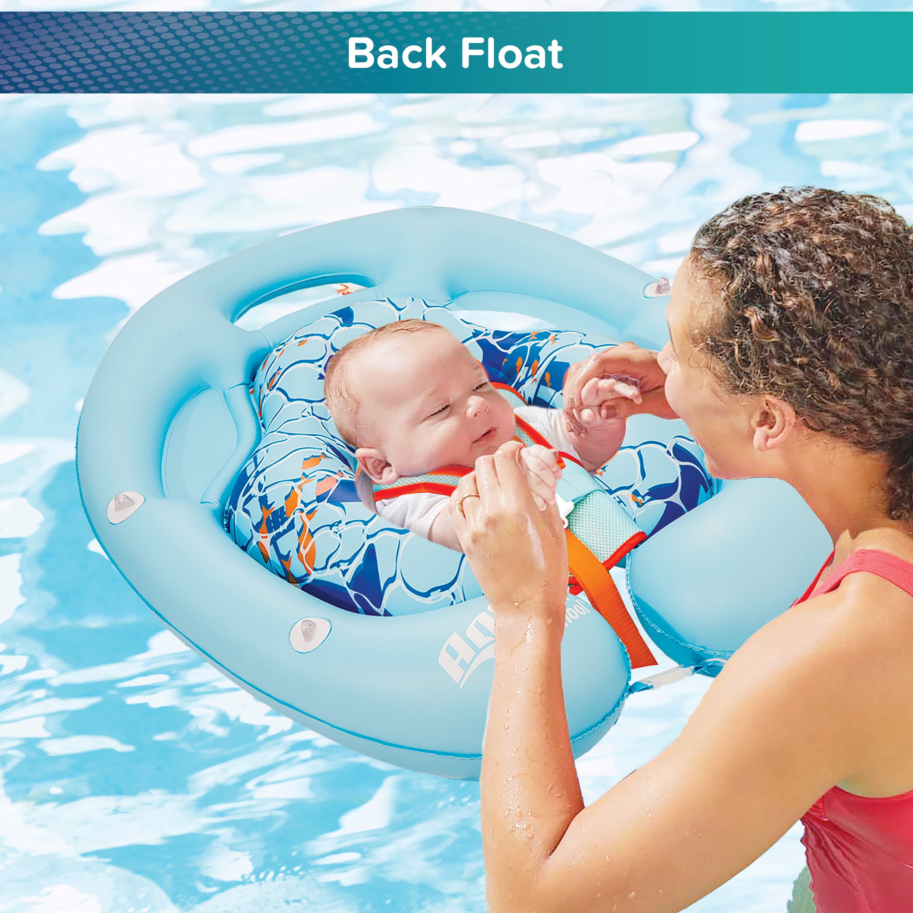 Aqua SwimSchool 2-in-1 Pool Cruiser Baby Float for Infants, 3-18 Months, Blue Shark