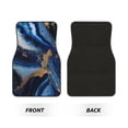 thumbnail image 2 of Honeii Navy Blue Marble Print Car Foot Mat Four-Piece Set - Front & Rear Universal Car Floor Mats for SUVs, Trucks, Sedans, 2 of 7