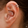 thumbnail image 2 of Solid 14k Yellow or White Gold 16G 4mm Ball Twisted Barbell Spiral Daith Helix Tragus Cartilage Piercing Body Piercing S, 2 of 2