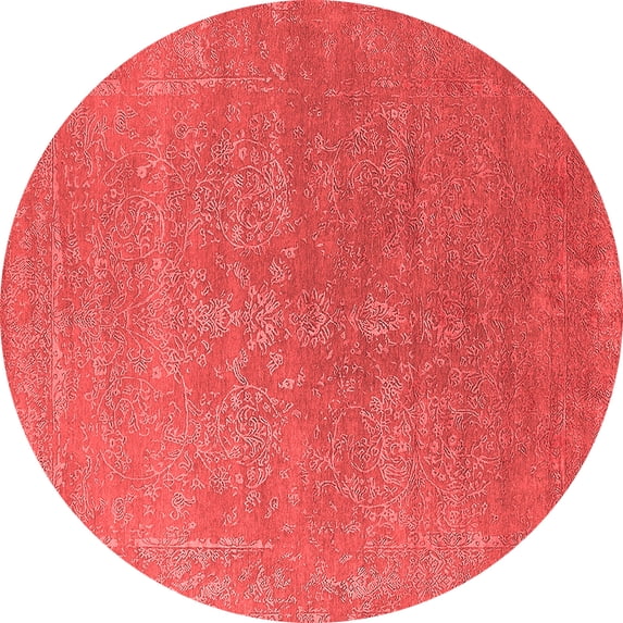 Ahgly Company Indoor Round Oriental Red Industrial Area Rugs, 3' Round