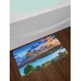 thumbnail image 2 of Colorful Bath Mat, Landscape Image of Pehoe Lake at Torres Del Paine National Park, Plush Bathroom Decor Mat with Non Slip Backing, 29.5" X 17.5", Azure Blue and Multicolor, by Ambesonne, 2 of 2