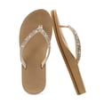 thumbnail image 1 of Chanclas KuaiLu para mujer con forma de arco con diamantes de imitación, color beige 6, 1 of 7