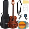 Luna Henna Dragon Mahogany Baritone Acoustic-Electric Ukulele Bundle with Gig Bag, Strap, Tuner, Strings, Austin Bazaar Instructional DVD, and Polishing Cloth