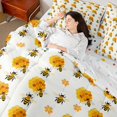 thumbnail image 4 of Erosebridal Kawaii Bug Bee 7-Piece Twin Bedding,Cartoon Floral Bedding Comforter Set,White Black,Polkadot Reversible, 4 of 7