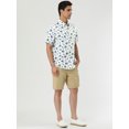 thumbnail image 4 of CamiHawaiaDe PlaEstampado Floral Con Botones ManCorCamiDe Verano PaHombres Blancuzco 52, 4 of 7