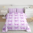 thumbnail image 2 of Feelyou Fashion Purple Bow Twin Comforter Sets, Dreamy Cartoon Ribbon Bedding Set, 2pcs, 2 of 8