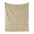 thumbnail image 1 of Flower Soft Flannel Fleece Throw Blanket, Doodle Style Arrangement with Bicolor Petals Simplistic Nature Growth, Cozy Plush for Indoor and Outdoor Use, 50" x 60", Earth Yellow and Grey, by Ambesonne, 1 of 6