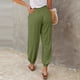 thumbnail image 3 of Pantalones casuales con cordón para mujer talla grande - Cintura elástica, bolsillos, poliéster, corte holgado, aptos para el día a día, la playa y para dormir, para todas las estaciones, 3 of 8