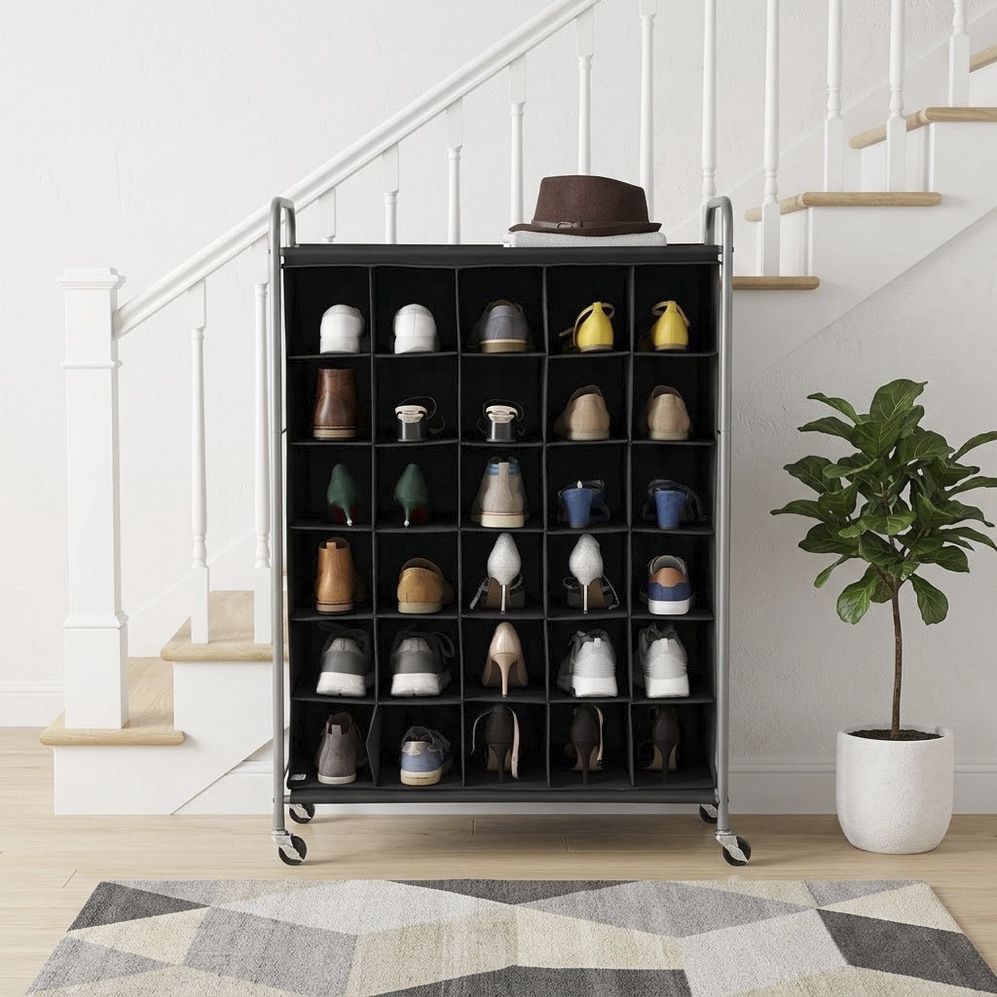 Mainstays 6 Tiers 30-Pairs Shoe Organizer, Black