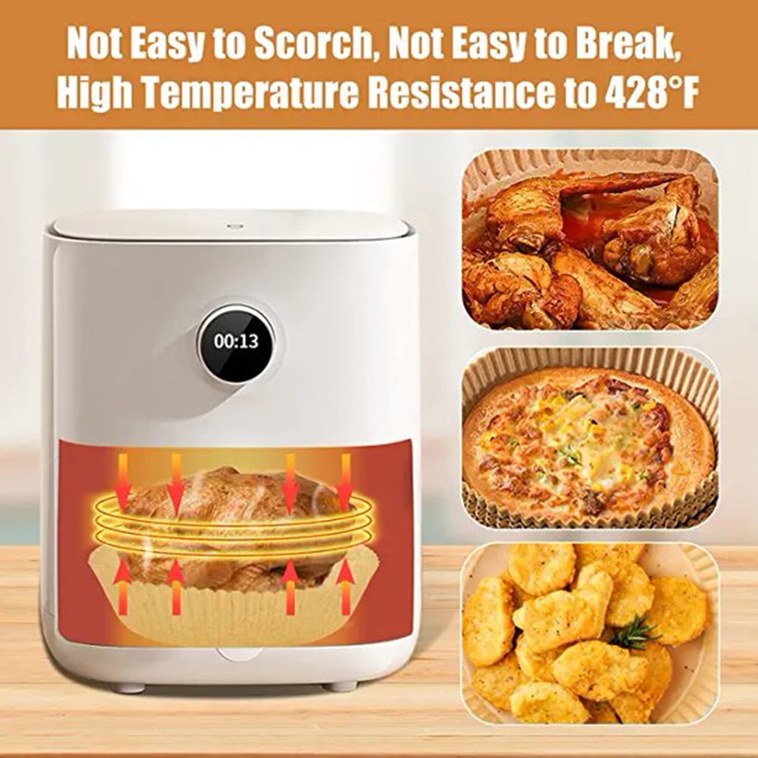 Dicasser Air Fryer Disposable Paper Liner Non-Stick Mat Pastry Tools  Kitchen Oven Baking Paper Oil Proof Absorber