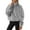 Gray, variant on Oversized Half Zip Sweatshirt for Women Sherpa Pullover Tops with Pockets Fuzzy Fleece Stand Collar Sweatshirt (Pink 2XL)