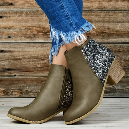 

Ankle Boots Women s Fashion Casual Roman Short Ankle Boots Heels Leather Shoes