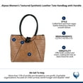 thumbnail image 4 of CTM  Textured Synthetic Leather Tote Handbag with Handle (Women), 4 of 4