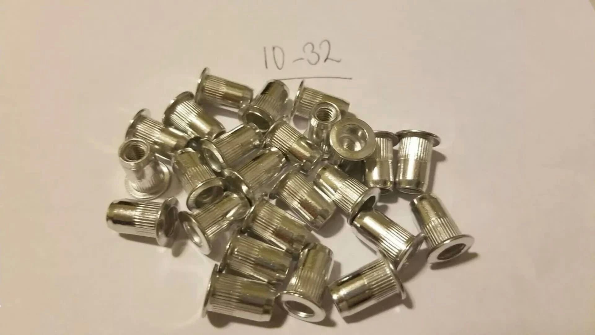 PRIME - 100 Pcs 10-32 Aluminum Flange Nutserts Rivet Nut Rivnut Nutsert