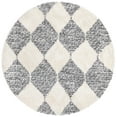 thumbnail image 3 of Unique Loom Serenity Shag Collection Area Rug - Soufriere (7' Round White/Gray), 3 of 9