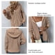 thumbnail image 5 of Chaqueta con capucha, cremallera, cordón y bolsillos, color caqui, manga larga, talla M, para mujer, 5 of 6