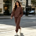 thumbnail image 7 of Resicozy Womens Sweatsuits 2 Piece Set Long Sleeve Crewneck Sweatshirt and Jogger Pants Lounge Sets Coffee 2XL, 7 of 7
