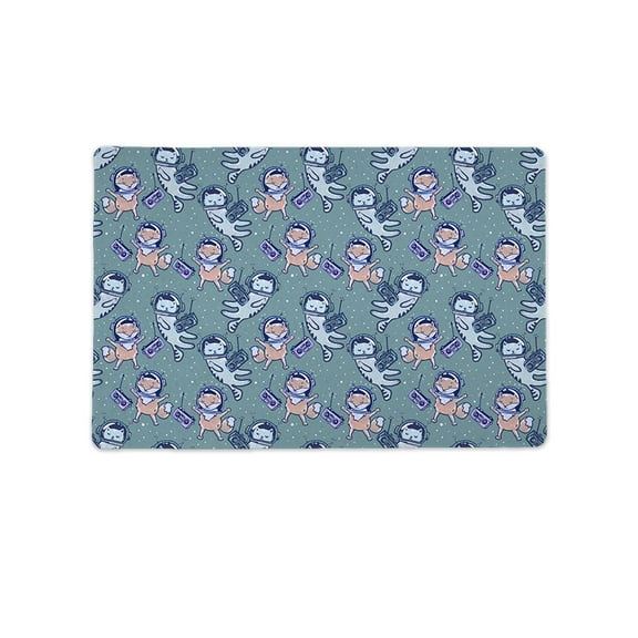 Cats With Headphones Pattern Mat Rectangle  -Image by Shutterstock,