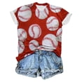 thumbnail image 2 of YHAJDS Women's Oversized T-shirts Baseball Print Short Sleeve Round Neck Loose Blouse, 2 of 5