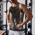 thumbnail image 5 of Pofeuu Ruins Tiger Warrior Print Men's Workout Tank Tops Sleeveless Muscle Gym Shirt Quick Dry-XX-Large, 5 of 7
