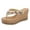 a-Khaki, variant on Womens Platform Wedge Sandals Boho Slip on Beach Dress Slide Shoes High Top Wedges Heel Flip Flops for Outdoor Walking Silver 8