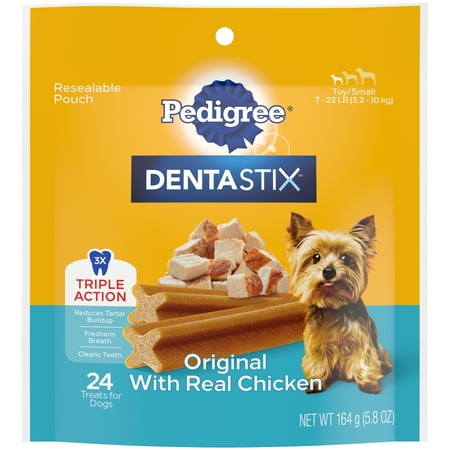 UPC: 0023100139722 | PEDIGREE DENTASTIX Original Flavor Dental Bone Treats for Toy/Small Dogs  6 oz. Pouch (24 Treats)