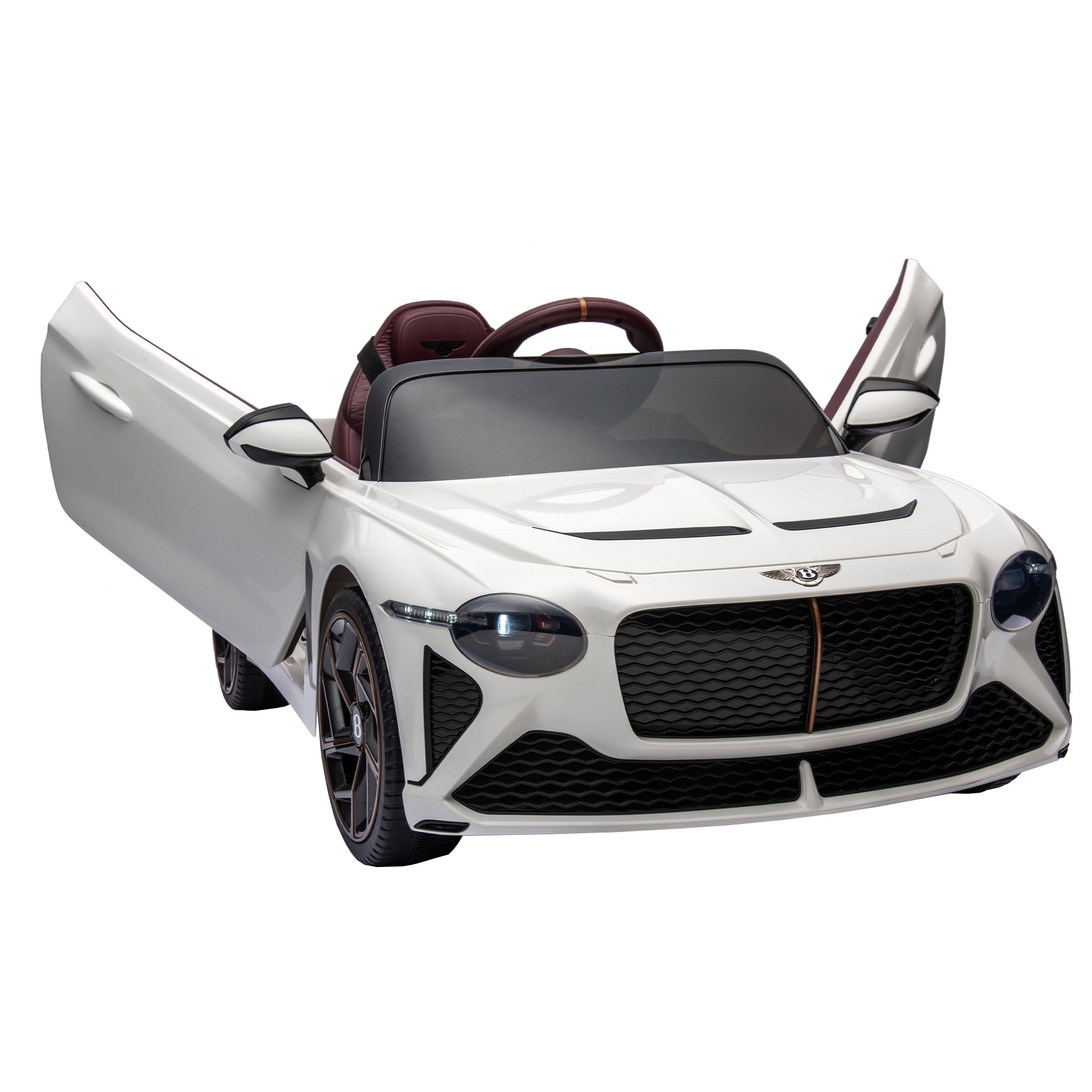 CIPACHO 12 V Licensed Bentley Mulsanne Kids Electric Ride On Cars 4 Wheels Battery Powered Sports Car Toy, Parents Control, Sound System, LED Headlights, White