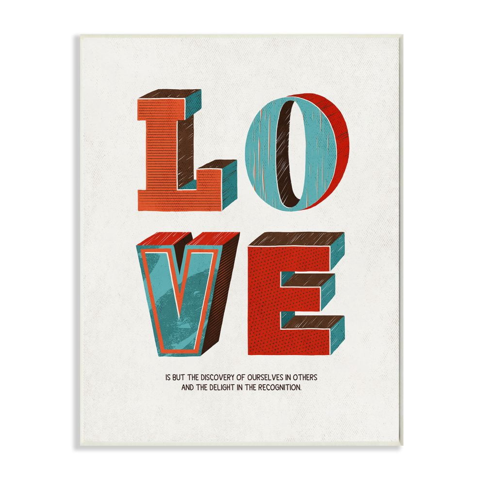 Stupell Industries Love Inspirational Comic Book Word Design Wall Plaque by Ester Kay
