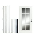 thumbnail image 2 of Holaki 36 in. x 80 in. 8 Lite Full Lite Clear Glass Left Hand Inswing Fiberglass Entrance Door White Primed Fiberglass Knock Down Front Door,White, 2 of 5