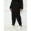 ELOQUII Elements Women's Plus Size French Terry Joggers with Ankle Ties