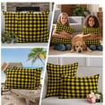 thumbnail image 5 of Black Yellow Plaid Outdoor Waterproof Pillow Covers, Retro Country Buffalo Check Gingham Decorative Square Throw Pillowcase Sofa Cushion Sham for Patio/Couch/Chair, 20"x20" 2 Pack, 5 of 8