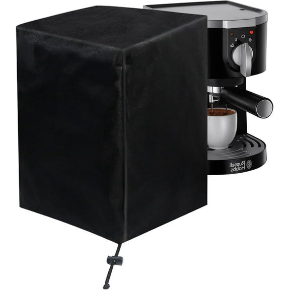 Coffee Maker Cover, Waterproof Coffee Machine Cover with Drawstring, Universal Dust Cover for Countertop Appliances in Home(Black)