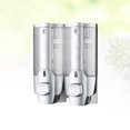 thumbnail image 3 of 1pc Double-head Manual Wall-mounted Push Type Liquid Soap Bottle Plastic Refillable Shampoo Liquid Soap Container Dispe, 3 of 8