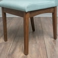 thumbnail image 4 of GDF Studio Quaker Mid Century Modern Fabric Upholstered Dining Chairs, Set of 2, Mint and Walnut, 4 of 12