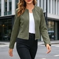 thumbnail image 6 of Tqcoqu Womens Long Sleeve Zip Up Jacket,Lightweight Fashion Jacket Sculpted Seams Casual Outerwear,Army Green Women's S-XXL, 6 of 9
