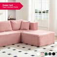 thumbnail image 5 of MUZZ 106" Modular Sectional Sofa, L-Shaped Cloud Couch with Deep Seat, No-Assembly Corduroy Living Room Sofa, Pink, 5 of 9