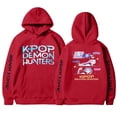 thumbnail image 1 of Pop cazadora para niña Demo-n Hunters Unisex Fashion Hooded Sweatshirt Streetwear Soft Comfortable Long Sleeve Hoodie for Daily Wear Spring Fall Winter （Red）, 1 of 4