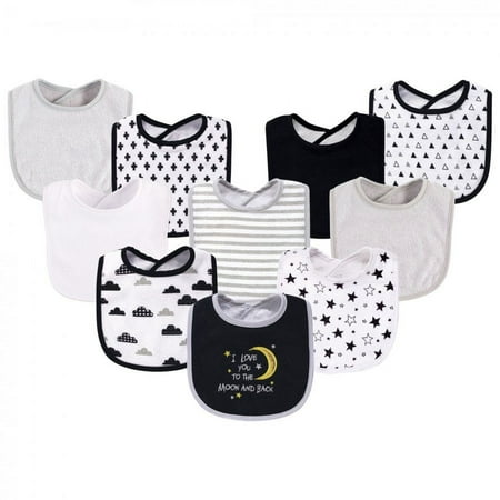 UPC: 0660168560312 | Hudson Baby Infant Cotton and Polyester Bibs 10pk  Moon And Back  One Size