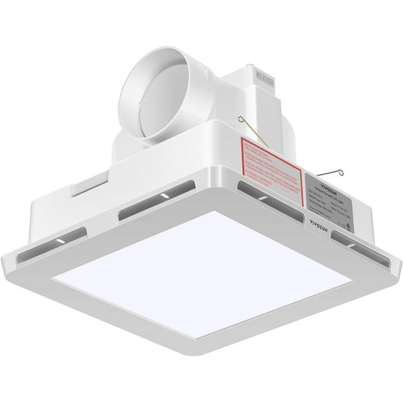 VIVOSUN 110 CFM 1.0 Sones Bathroom Ventilation & Exhaust Fan with Dimmable LED Light, 4 Inch Duct Fan