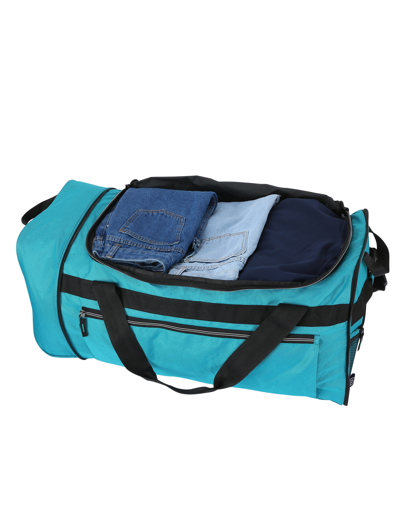 Protege 28-Inch Large Collapsible Rolling Duffel Bag, Teal photo 7