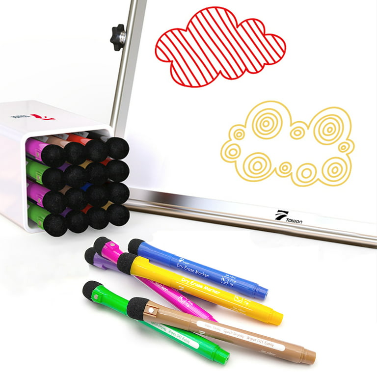 Dry Erase Marker Pens Red Ink Fine Tip Office Writing on Whiteboard Pen, 2  Set 
