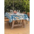 thumbnail image 3 of Outdoor Tablecloth with Umbrella Hole for Patio/Picnic/Party/Camping, Ocean Set Sail Waterproof Table Cloth Rectangle Table Cover Washable, Sailboat Sea Waves Blue Coral Starfish Beige (60"x 84"), 3 of 8