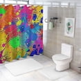 thumbnail image 7 of Awypu Home Bathtubs Bathroom Curtain Decoration Fun Splashing Splattered Paint Abstract Resembling Element Drop Wet Liquid Modern Red Beauty Waterproof Shower Curtain Multiple Sizes White, 7 of 7