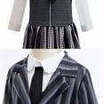 thumbnail image 5 of Girls Stripes School Uniform Pleated Skirt Costume Halloween Outfits Dress up, Black Size 9-10Y, 5 of 8