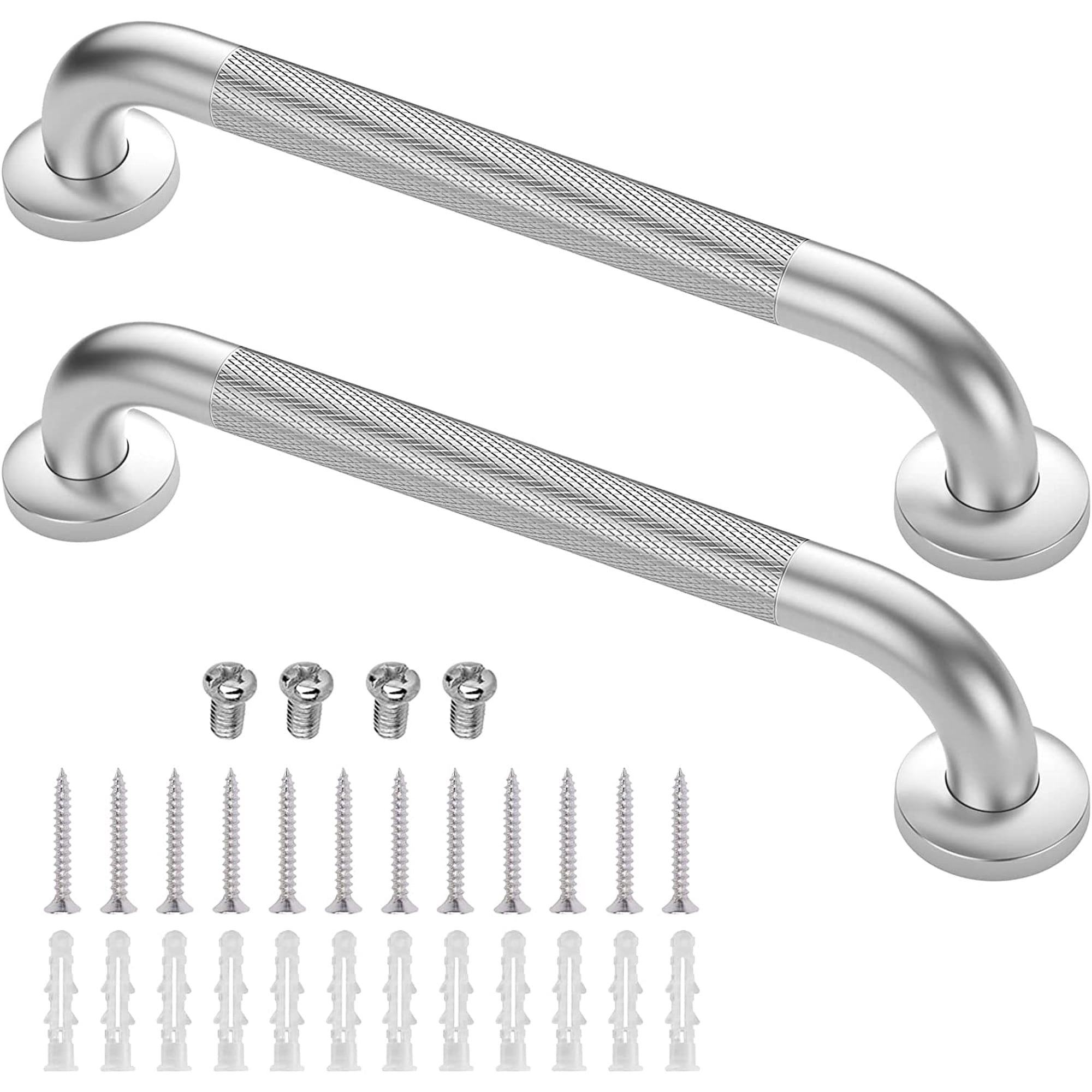 2‑Pack 16 Inch Anti‑Slip Shower Grab Bars, Stainless Steel Safety Bath Handle with Concealed Screws for Seniors, Elderly and Handicap Bathroom Assist