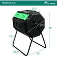 thumbnail image 3 of Dextrus Large Outdoor Dual Bin Composter Tumbling , 43 Gallon Rotating Compost Bin with 2 Sliding Doors and Aeration System, Garden Compost Tumbler, BPA Free (2x21.5 Gallon,Green ), 3 of 8