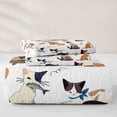 thumbnail image 5 of jejeloiu Cartoon Cat Animal Quilt King Kids,Cute Kitten Pattern King Coverlet Set,3-Piece, 5 of 7