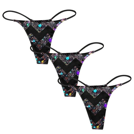 

Booker 3PC Underwear Women Printed Breathable Underwear Thong