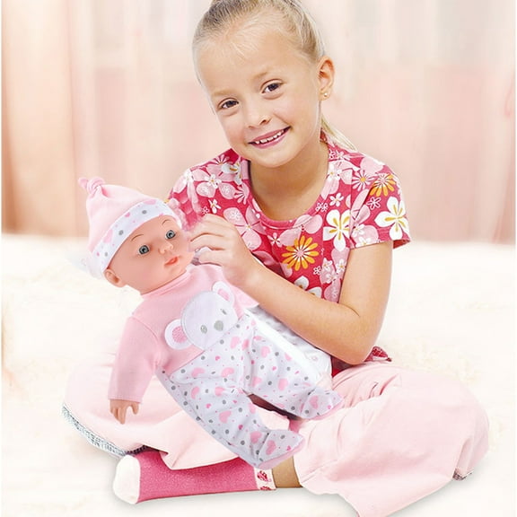Xqxayjr under $5 SoftBabyDoll, 12 Inch RealisticBabyDoll, Vinyl Limbs Soft Body with Clothes, Lifelike Doll forGirlsKids, Huggable Pretend PlayToy, Gift for 3  Year Olds